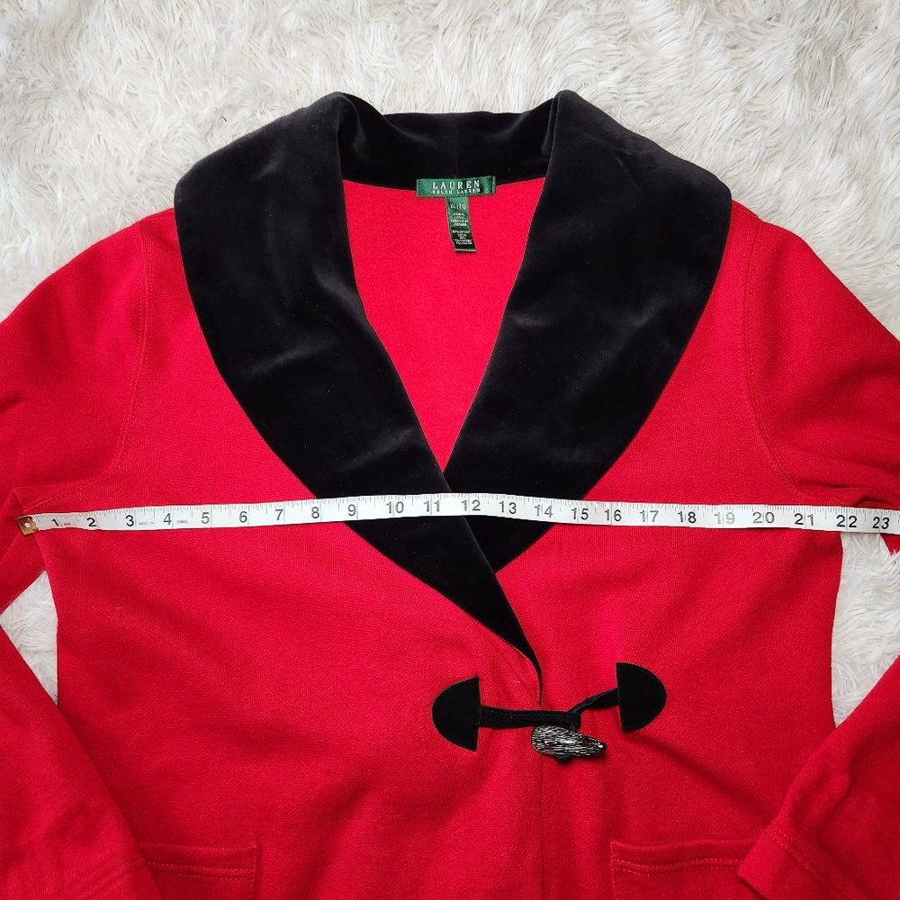 Lauren Ralph Lauren Toggle Blazer W Velvet Collar - Picture 4 of 9